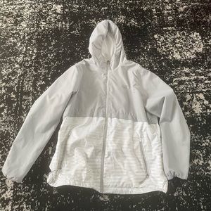 New Balance Light Gray & White Hooded Utility Jacket